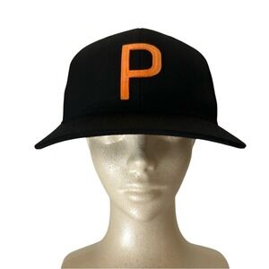 Puma 110 Golf Tour Exclusive Snap Back Black Cap with Orange P Logo OS
